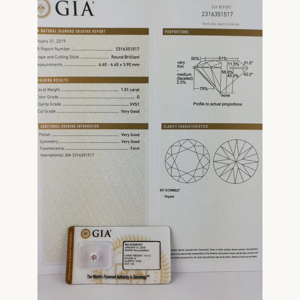 Certificat GIA utilise pour estimer un diamant certifie - Nice